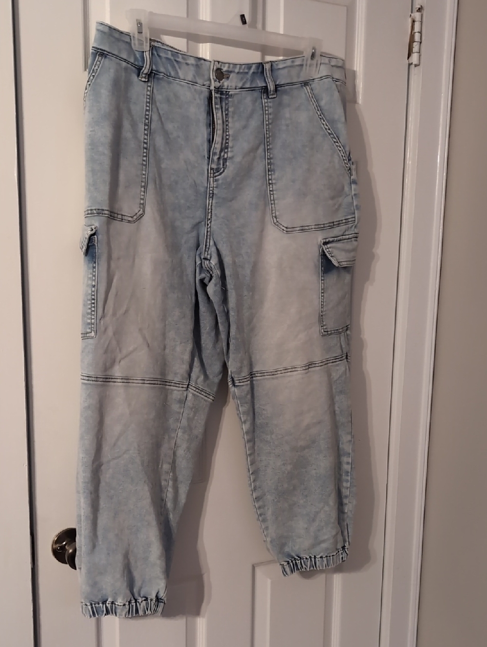 Cato Light Wash Denim Cargo Jogger Pants